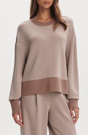 Varley Philippe Crop Sweatshirt in Taupe Marl /Ginger Snap at Nordstrom, Size X-Small