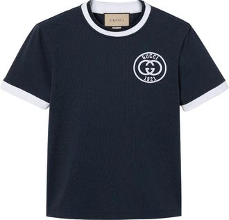 Gucci (WMNS) Gucci T-Shirt Gucci Embroidery Navy 756596-XJFV8-4930