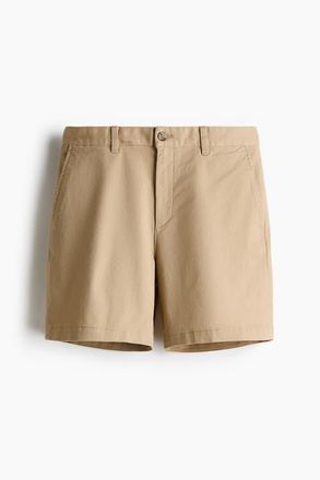 H&M Regular Fit Cotton Chino Shorts in Beige at Nordstrom, Size 32