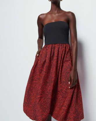 Nation Ltd Gabbriette Midi Dress In Abs Swirl