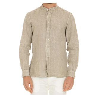Aspesi Koreaanse Kraag Knoopshirt - Heren - Casual Overhemden - Grijs - M - Overhemden