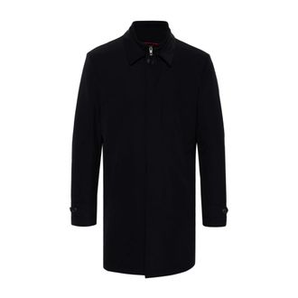 Fay Single-Breasted Coats, male, Blue, Size: 2XL Navy Blue Padded Coat