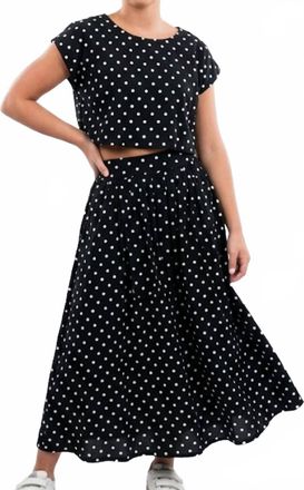 Mabel the Belt Rona Polka Dot Top And Skirt Set In Black
