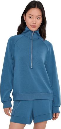 Varley Selene 1/2 Zip Sweat Womens Sweatshirt Bijou Blue : XXS, Elastane/Polyester/Viscose
