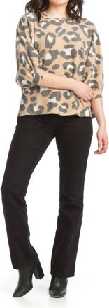 Papillon Brushed Leopard Dolman Sleeve Sweater In Mocha
