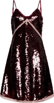 Silvian Heach Mini jurk met pailletten - Dames - Feestkleedjes - Rood - S - Pailletten - Kleedjes