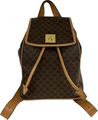 Celine Brown Leather Pvc Backpack (Pre-Owned)