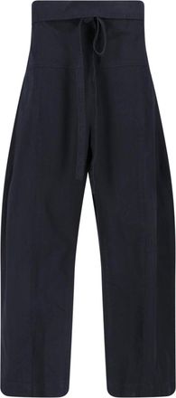 Matteau Wide-Leg Cropped Trousers with Self-Tie Belt