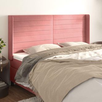 vidaXL Cabecero Con Orejas De Terciopelo Rosa 183x16x118/128 Cm Vidaxl
