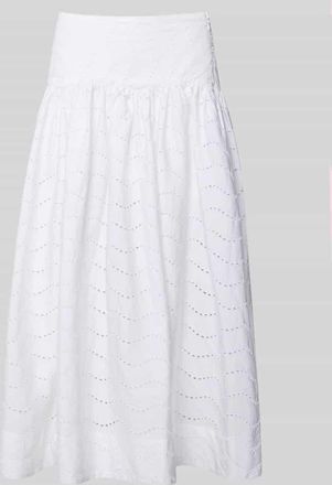 Polo Ralph Lauren A-Linie Maxi-Rock aus reiner Baumwolle in Weiss, Gr&ouml;&szlig;e 34
