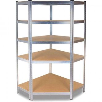 Topeshop Regio - Scaffale ad angolo industriale in metallo - 90x30x180 - 5 ripiani - Scaffalatura portaoggetti