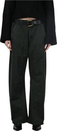 Mason's Silvye Chino Broek - Dames - Wijde Broeken - Groen - M - Katoen - Broeken