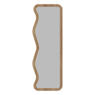 Dmora Espejo Bissonen, Forma Rectangular, Tipo De Suelo, Color Estructura Transparente, 50x160h Cm Roble Marr&oacute;n
