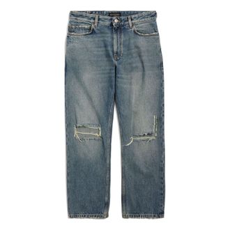 Balenciaga Distressed Straight-Leg Jeans Blue 745149THW254245