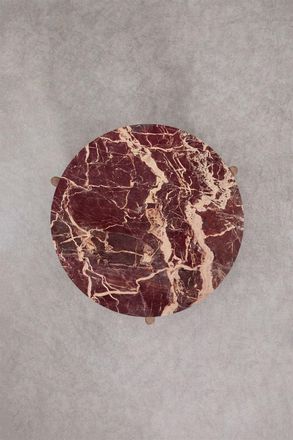 Sklum Comodino &Oslash;50 Cm In Pietra Naturale E Legno Di Mango Lavinia Sklum