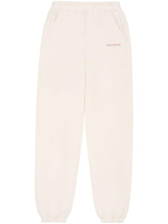Sporty & Rich Serif logo-print track pants - Neutrals