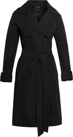 SS7 Womens Brushed Twill Trench Coat Black