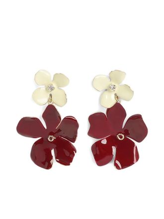 Marni flower-design earrings - Red