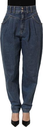 Dolce & Gabbana High-Rise Tapered Denim Jeans - Blue