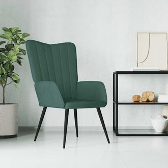 vidaXL Sill&oacute;n De Relax De Terciopelo Verde Oscuro Vidaxl