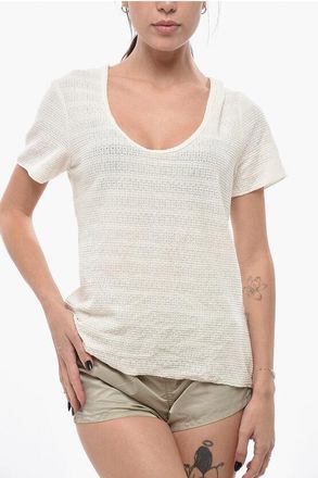 Rag & Bone Perforated Fabric T-Shirt JULIA size L