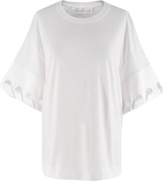Victoria Beckham Victoria Victoria Beckham Satin Ribbon Trimmed Oversize T-shirt Size M