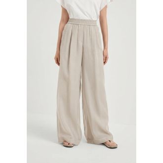 Brunello Cucinelli Light Beige Wide Trousers, Brand Size 36 (US Size 2)