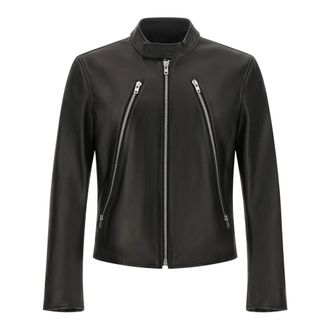 Maison Margiela 5-Zip Leather Jacket - male - Maison Margiela - Leather Jackets - Black - 2XL - Jackets