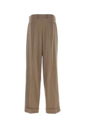 Valentino Garavani Mens Cappuccino Wool Pant Rhino Pantaloni Trousers