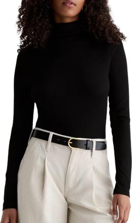 AG - Adriano Goldschmied Chels Turtleneck Top In Super Black
