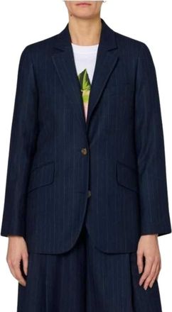 Paul Smith Jassen, Dames, Blauw, XS, Wol, Gestreepte Blazer