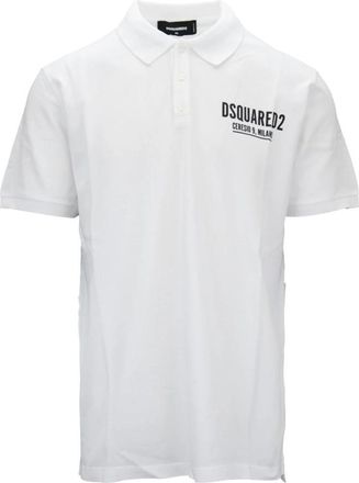 Dsquared2 Polo Shirt met Knoopsluiting - Heren - Polos - Wit - XL - Katoen - Tops