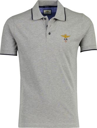 Aeronautica Poloshirt Aeronautica Militaire grijs 3 knopen