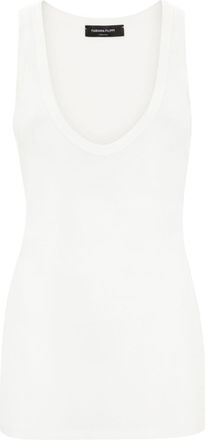 Fabiana Filippi fine-ribbed tank top - women - Elastane/Viscose - 40 - White