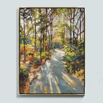 Ballard Designs A Sunlit Stroll Framed Canvas - Gold - 40 x 30 - Ballard Designs