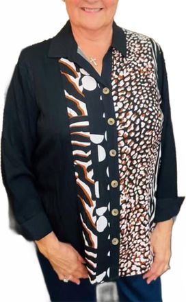 Multiples Long Sleeves Button-Down Shirt In Safari
