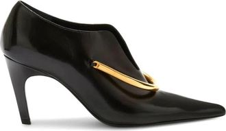 Jil Sander Elegante Zwarte Enkellaarsjes met Lage Hak - Dames - Laarzen met Hak - Zwart - 35 EU - Schoenen