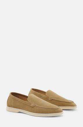 Scarosso Ludovico Loafers in Beige Suede at Nordstrom, Size 41.5