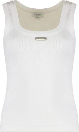 Alexander McQueen Placket Tank Top - female - Alexander McQueen - Sleeveless Tops - White - S - Tops