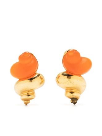 Dior pre-owned shell earrings - Gold