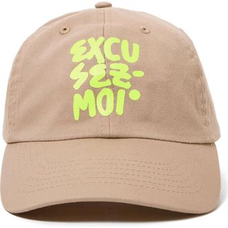 Clare Vivier Excusez Moi Cotton Twill Baseball Cap in Khaki at Nordstrom