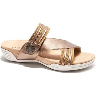 H&auml;lsa Footwear Womens Desiree Flat Sandals In Bronze