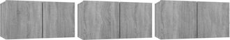 vidaXL Vidaxl - Muebles para tv colgantes 3 uds madera gris Sonoma 60x30x30 cm
