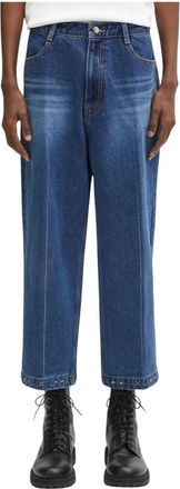 Ader Error Cropped wijde jeans - Heren - Cropped Jeans - Blauw - L - Katoen - Jeans