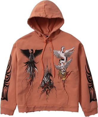 Who Decides War by Ev Bravado Felpa Nefarious con stampa e cappuccio - Arancione