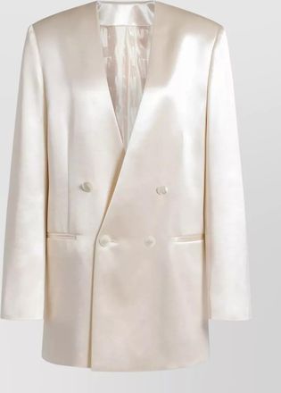 Alberta Ferretti longline jacket satin finish notched lapels