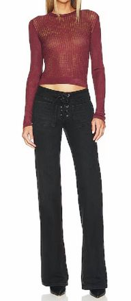 Free People H2O Crew Open Knit Top In Raw Garnet