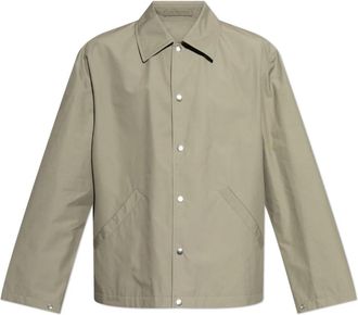 Jil Sander Jacket met kraag - Heren - Zomerjassen - Groen - L - Katoen - Jassen