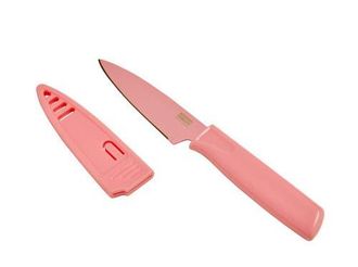 Kuhn Rikon Colori Non-Stick Straight Paring Knife with Safety Sheath, 4 inch in Pink at Nordstrom