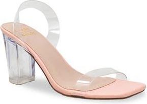 Chase + Chloe by Intouch Footwear Chase Slingback Lucite Block Heel Sandal in Pink Pu at Nordstrom Rack, Size 7.5